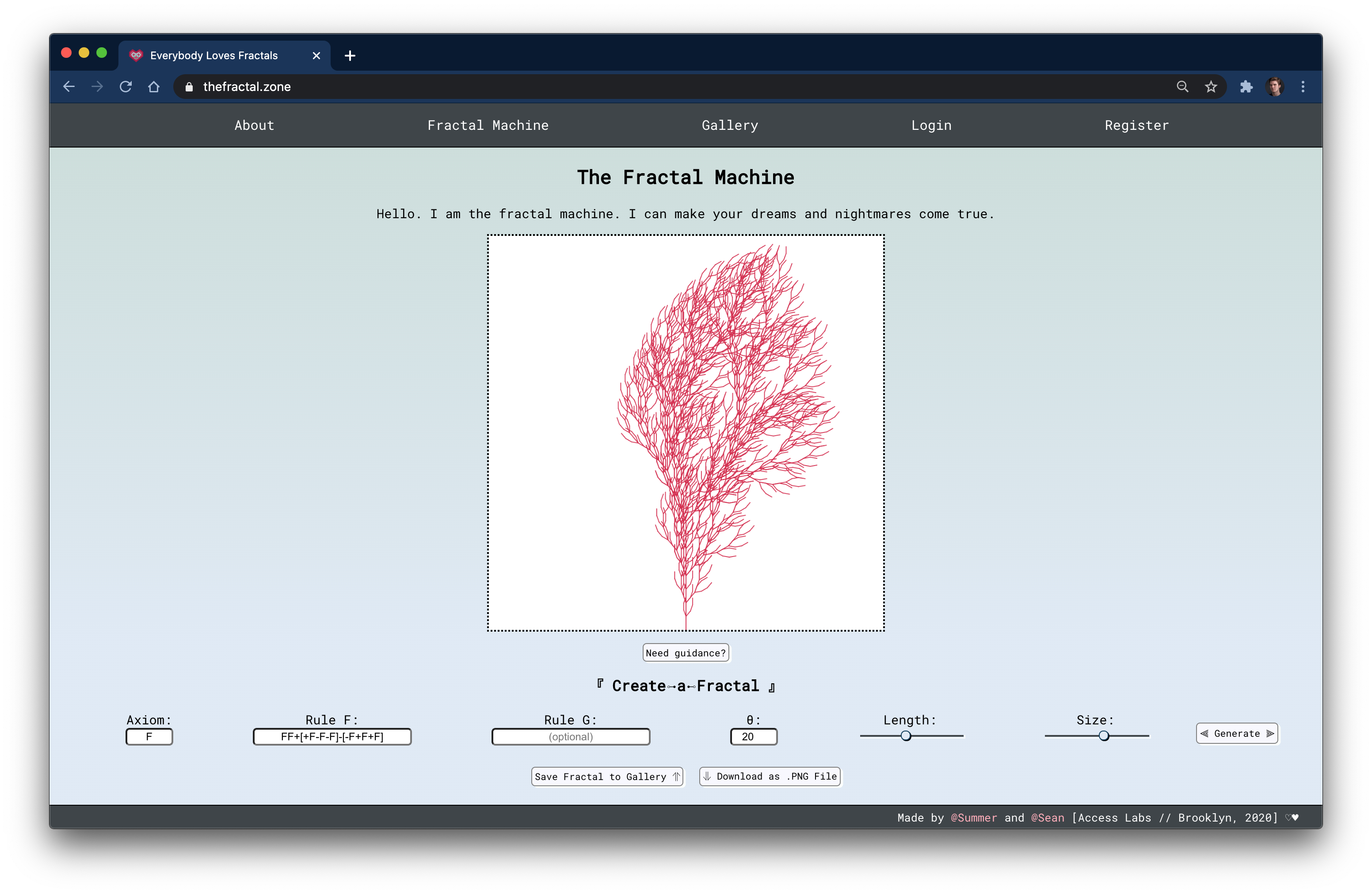 Screenshot of Fractal Zone app